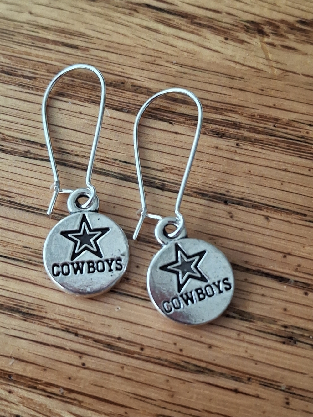 Dallas Cowboys Silver Dangle Earrings